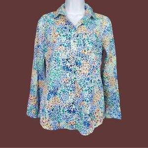 J.Crew Factory Lightweight Cotton Button Down Shirt, Floral, L